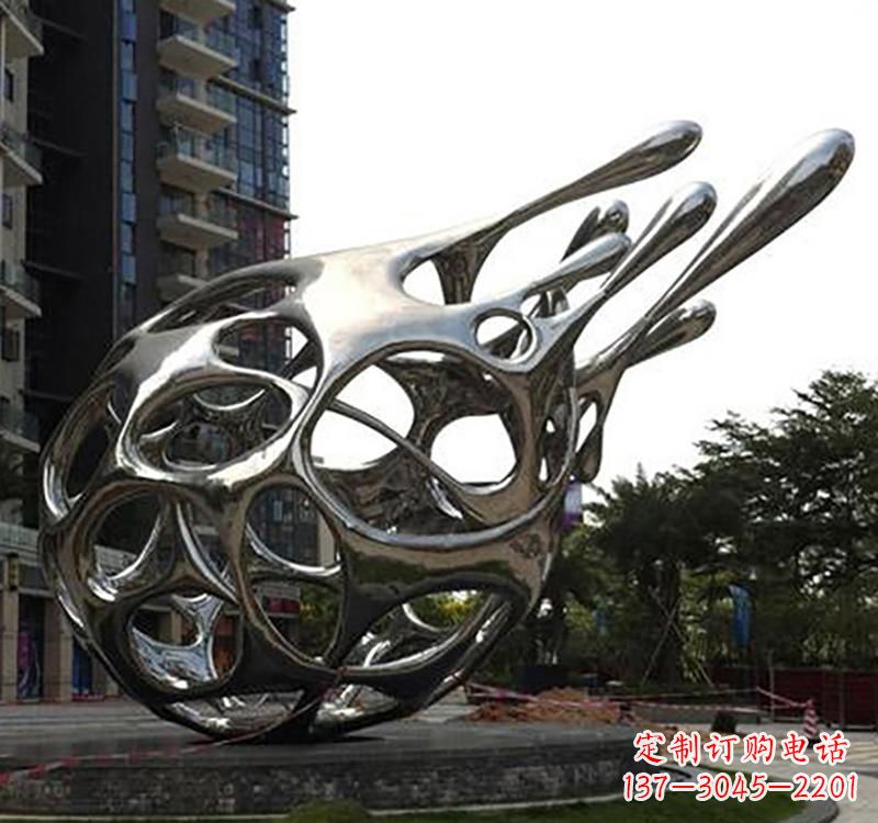 金华不锈钢镜面火龙果雕塑精致的艺术瑰宝