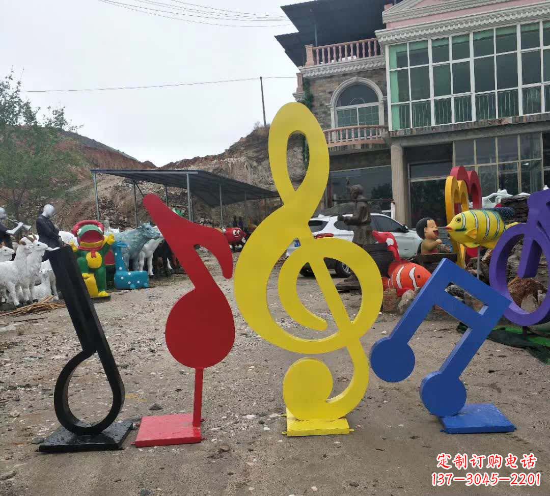金华不锈钢烤漆音符雕塑