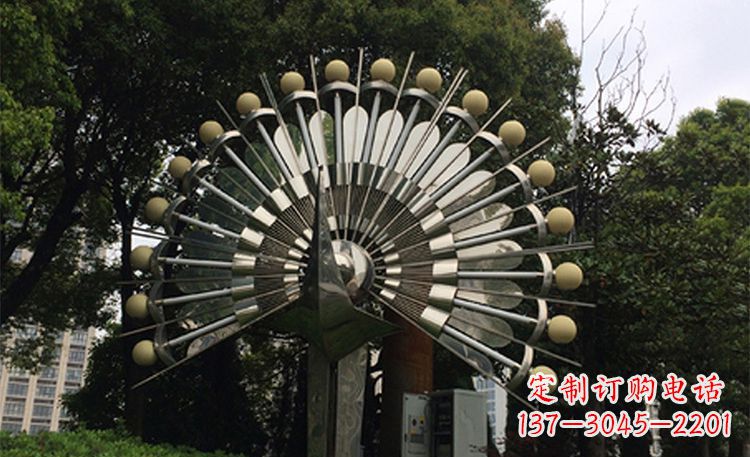 金华美丽的不锈钢孔雀雕塑