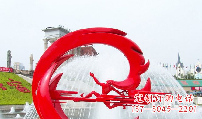 金华夸父的传奇不锈钢雕塑