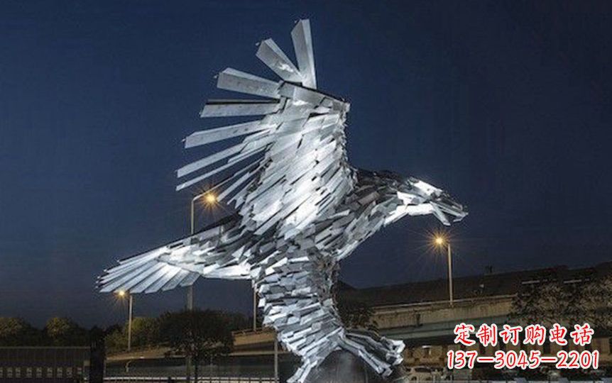 金华金色老鹰展翅飞翔——不锈钢老鹰抓球广场景观雕塑