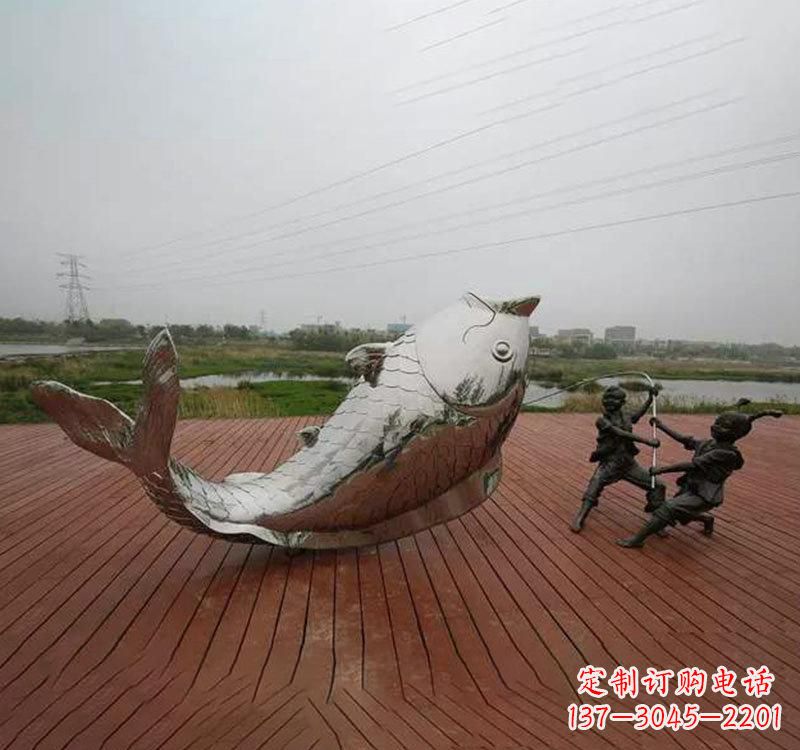 金华不锈钢鲤鱼雕塑传承中国文化