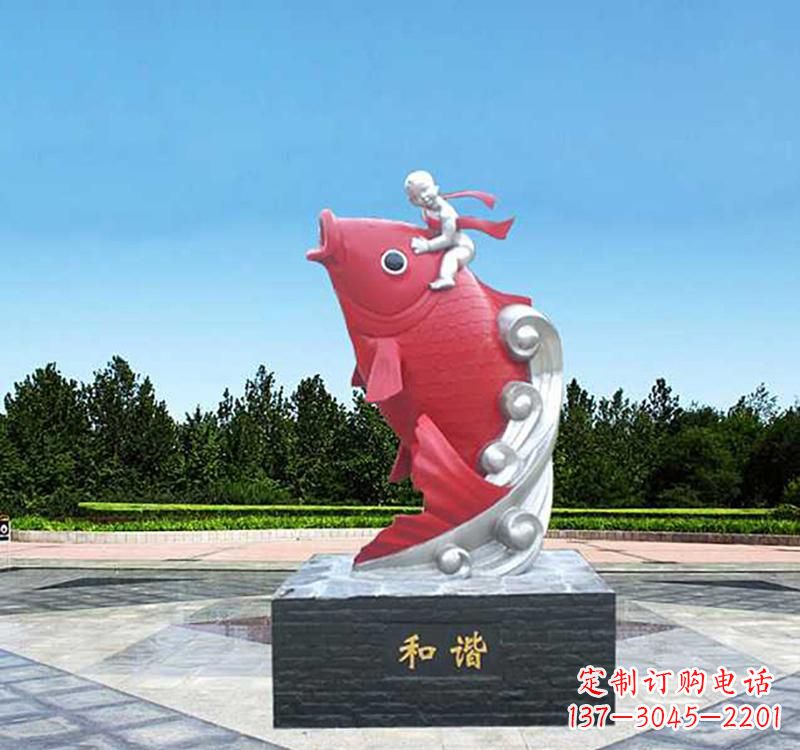 金华不锈钢鲤鱼雕塑精美绝伦