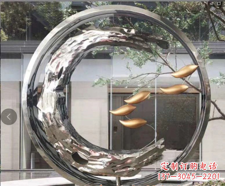 金华不锈钢鲤鱼跃龙门——一座精美的雕塑