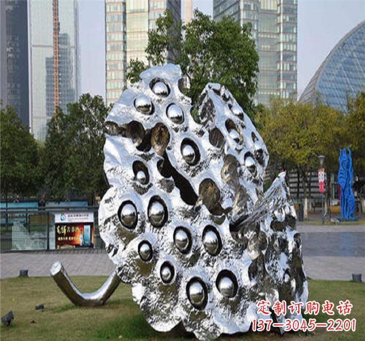 金华不锈钢莲蓬雕塑源自中国传统文化的精美作品