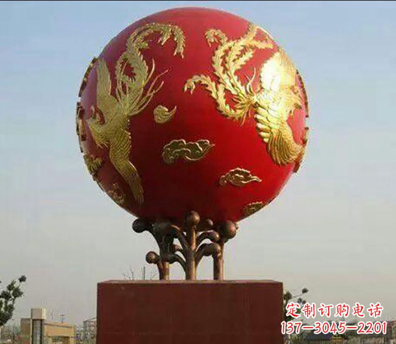 金华不锈钢龙凤呈祥雕塑传统艺术的精美体现