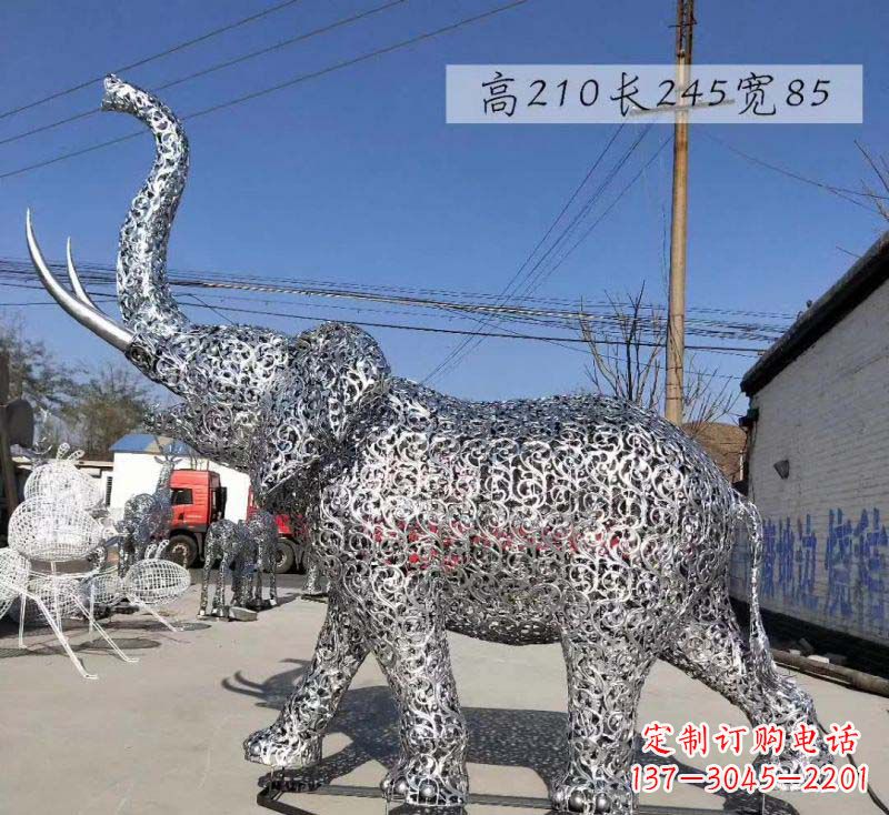 金华不锈钢镂空大象雕塑精美绝伦的艺术品