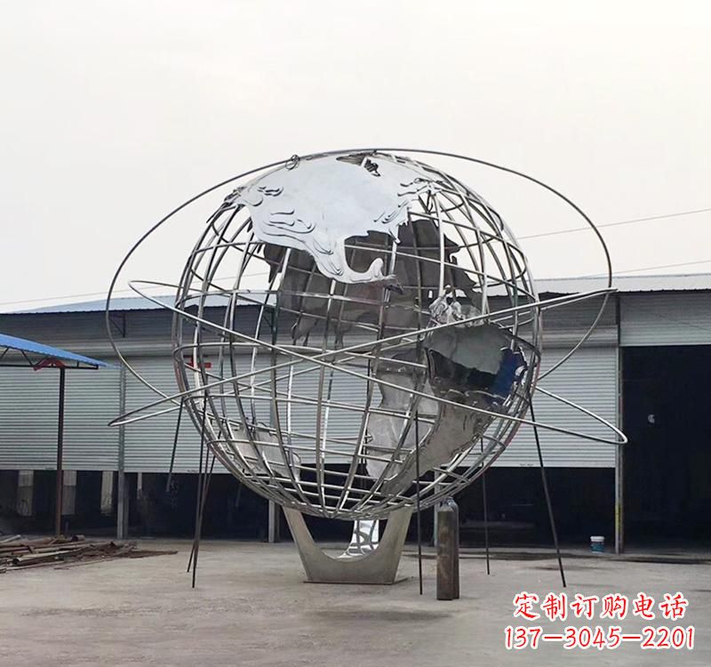 金华不锈钢制作的镂空地球雕塑