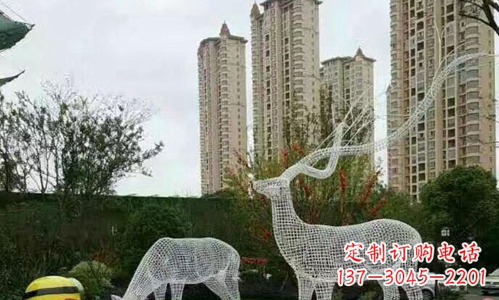 金华不锈钢镂空鹿动物雕塑
