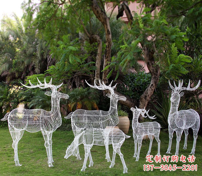 金华不锈钢镂空梅花鹿雕塑 (2)