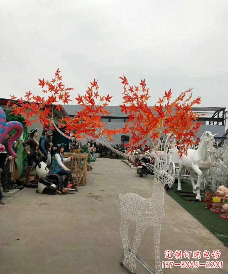 金华不锈钢麋鹿雕塑精美的艺术品