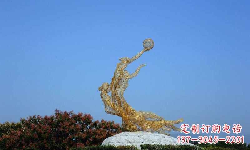 金华精致的不锈钢女排雕塑