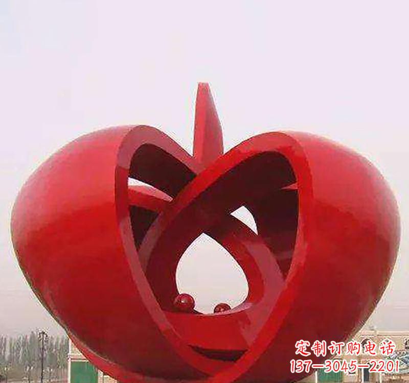 金华不锈钢镂空苹果雕塑精致美观的艺术品