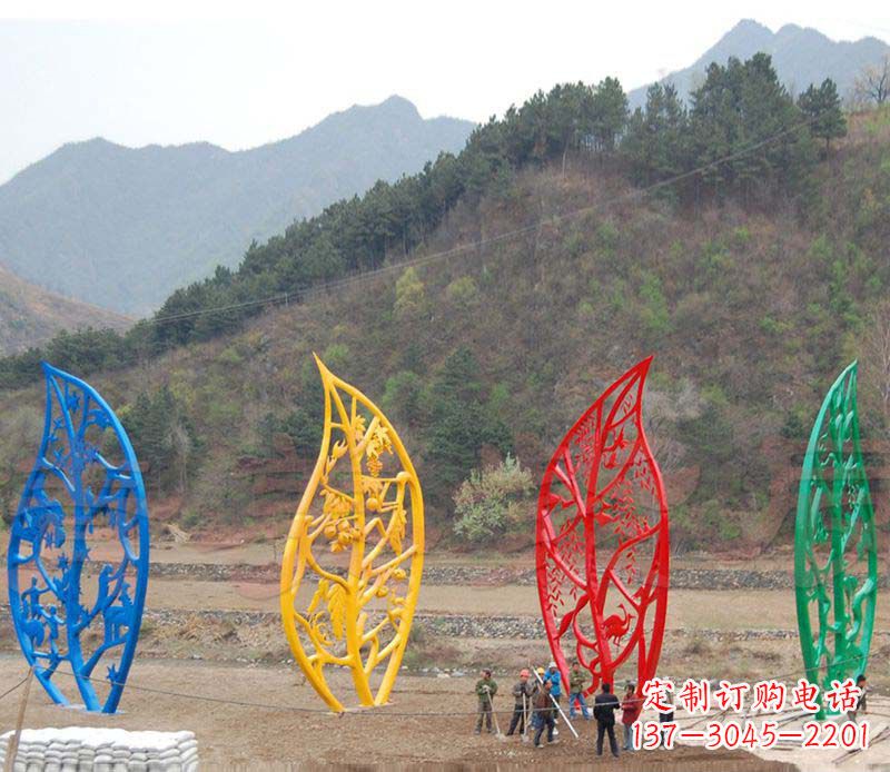 金华不锈钢镂空树叶景观雕塑精美绝伦