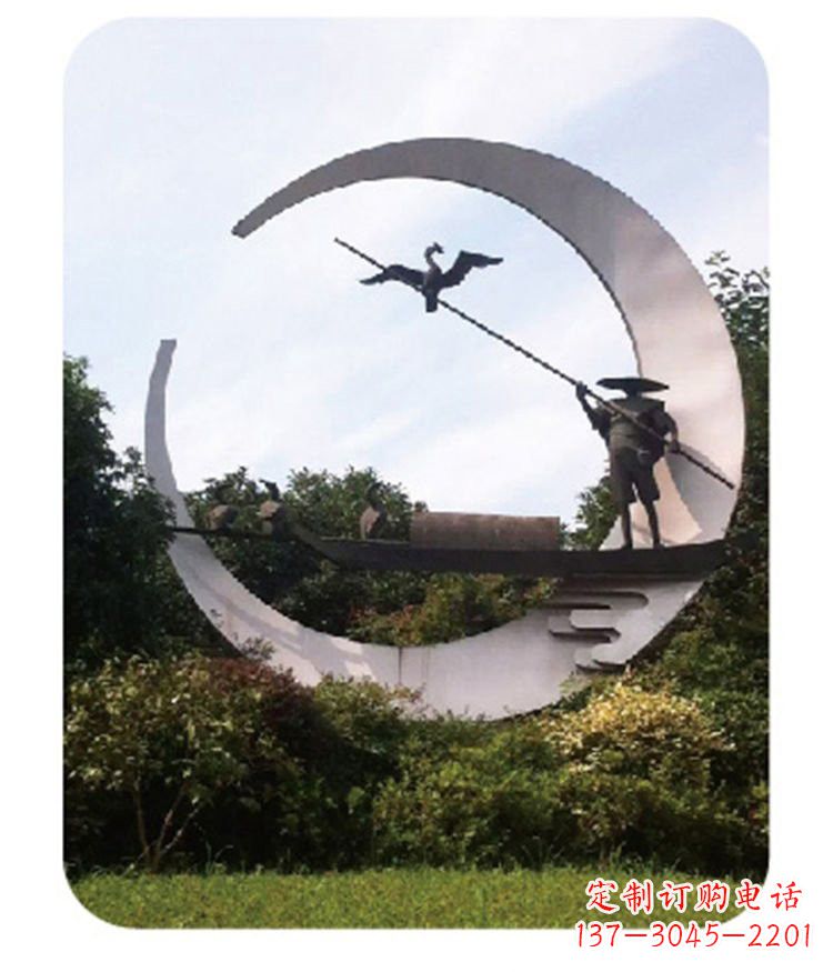 金华不锈钢鸬鹚雕塑