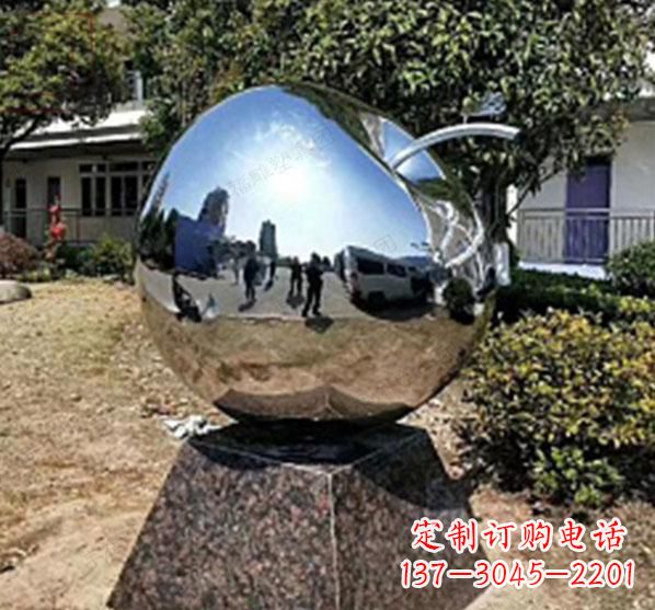 金华不锈钢蚂蚁滚苹果雕塑艺术与科技的完美结合