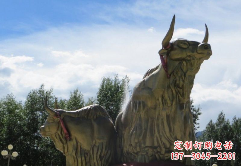金华不锈钢牦牛雕塑