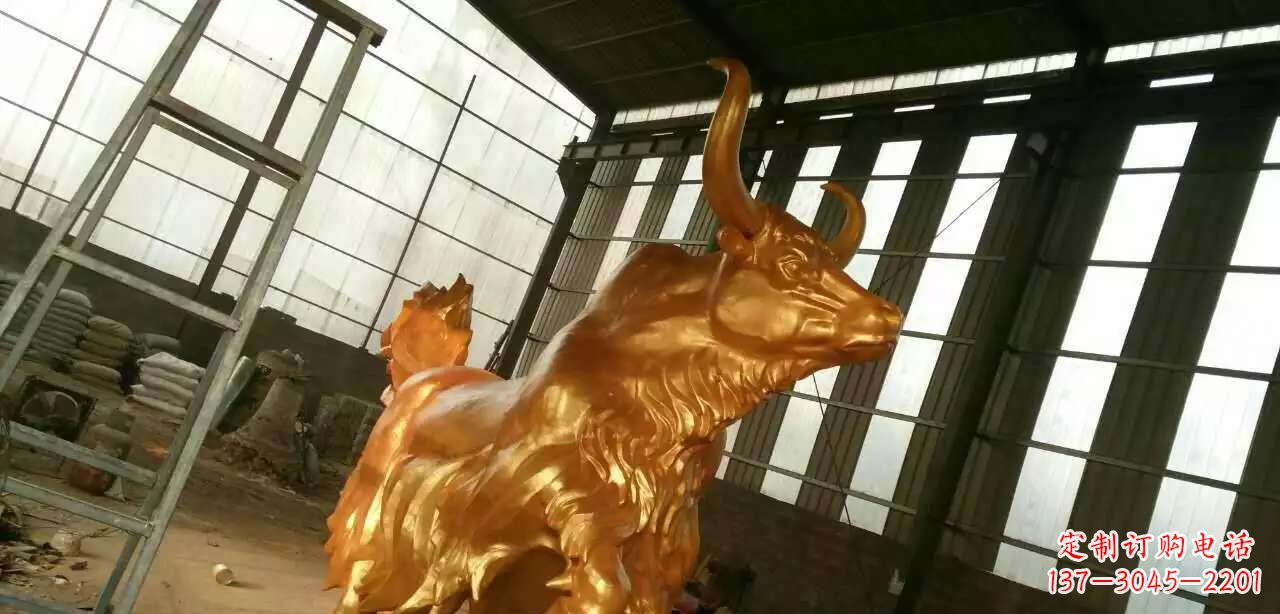 金华不锈钢牦牛钛金雕塑
