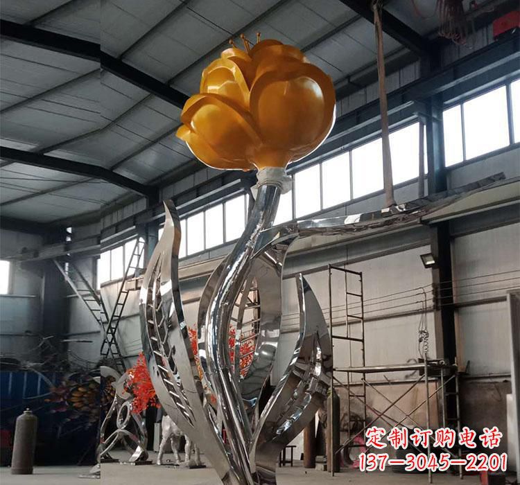 金华不锈钢玫瑰花雕塑一款非凡的艺术品