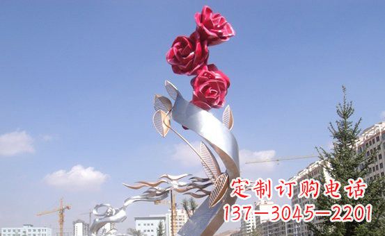 金华不锈钢玫瑰雕塑精致的艺术之美