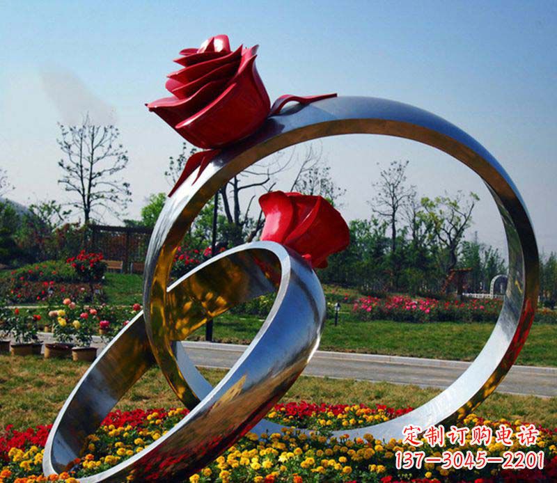 金华不锈钢玫瑰戒指精美的艺术品