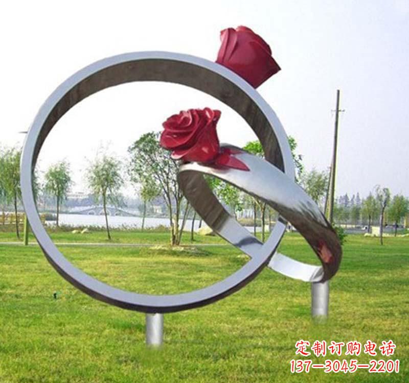 金华精美不锈钢玫瑰戒指雕塑