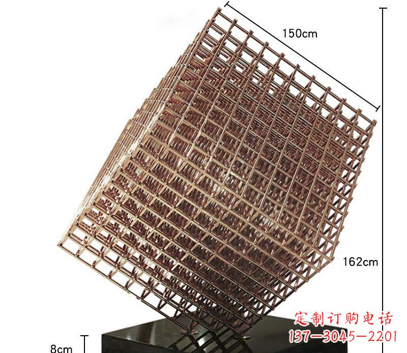 金华玫瑰金色几何雕塑