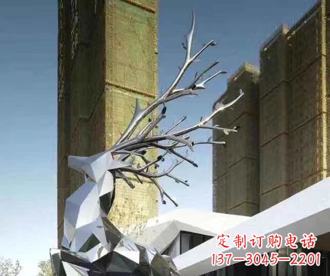 金华梅花鹿雕塑美丽的景观和动物雕塑