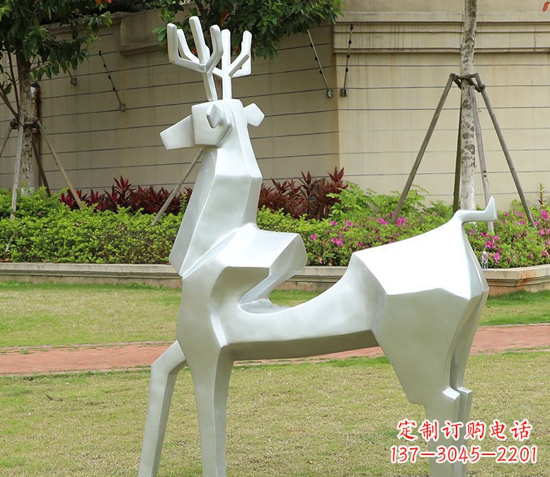 金华不锈钢美陈动物雕塑——鹿