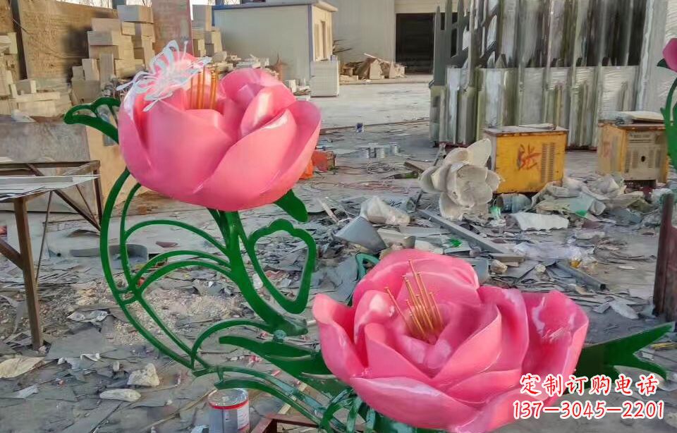 金华精美牡丹雕塑点缀景观