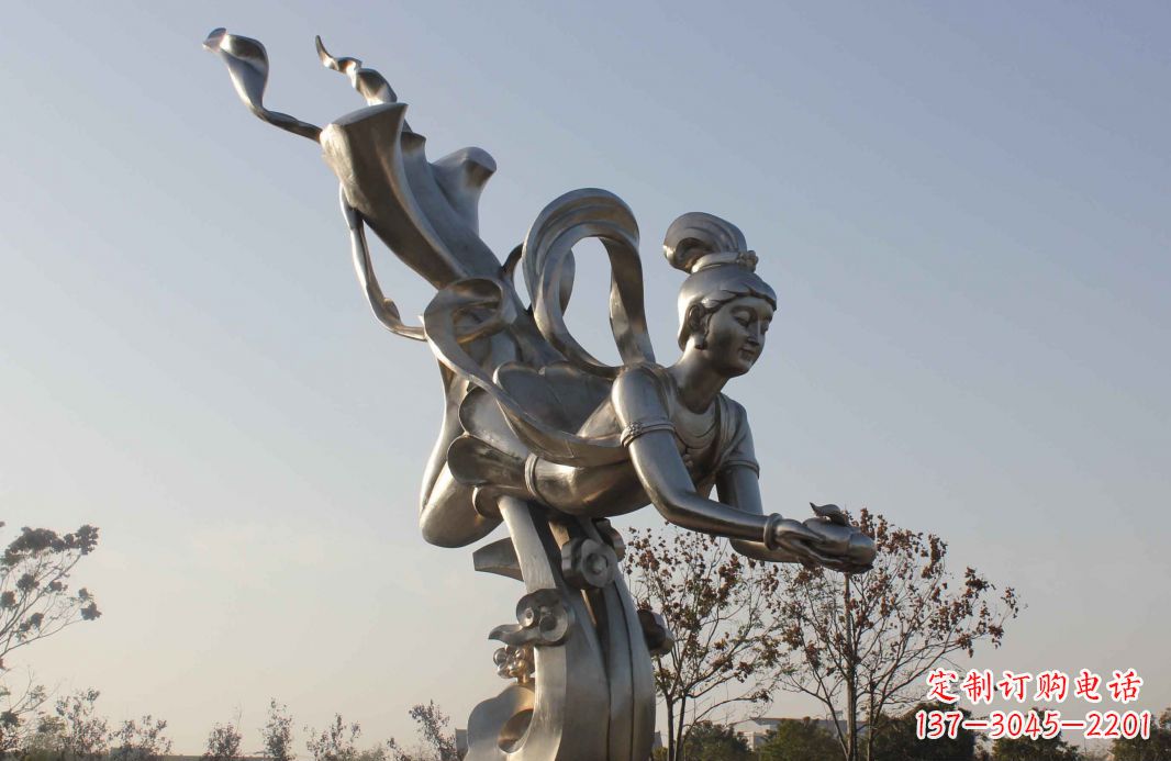 金华蟠桃祈福精美不锈钢雕塑