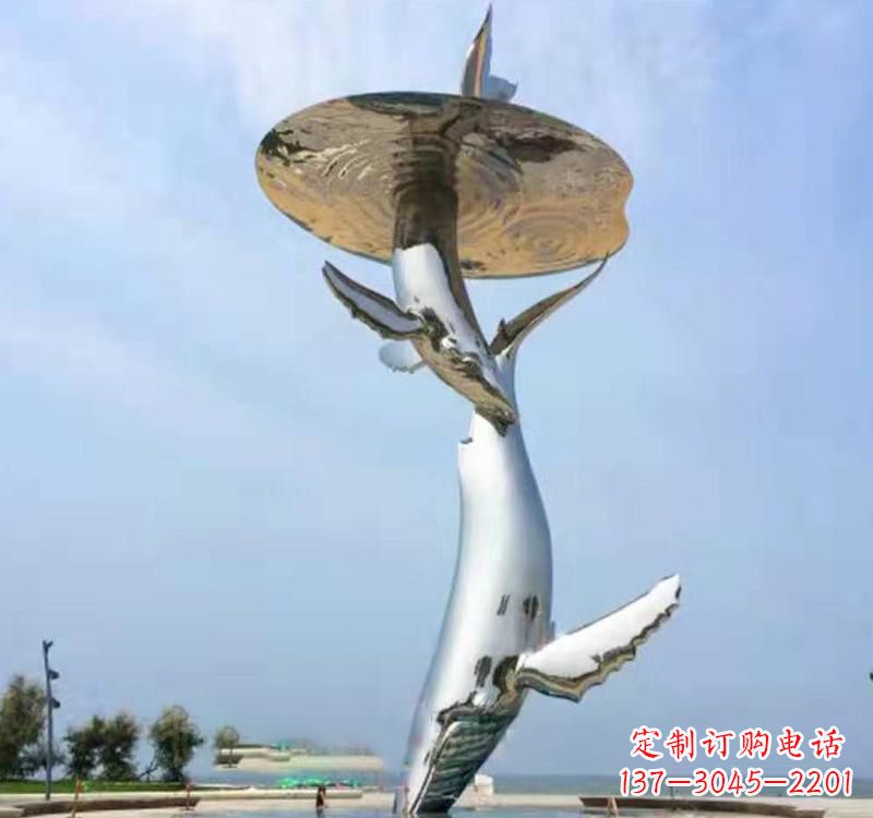 金华不锈钢海豚雕塑精美的艺术品