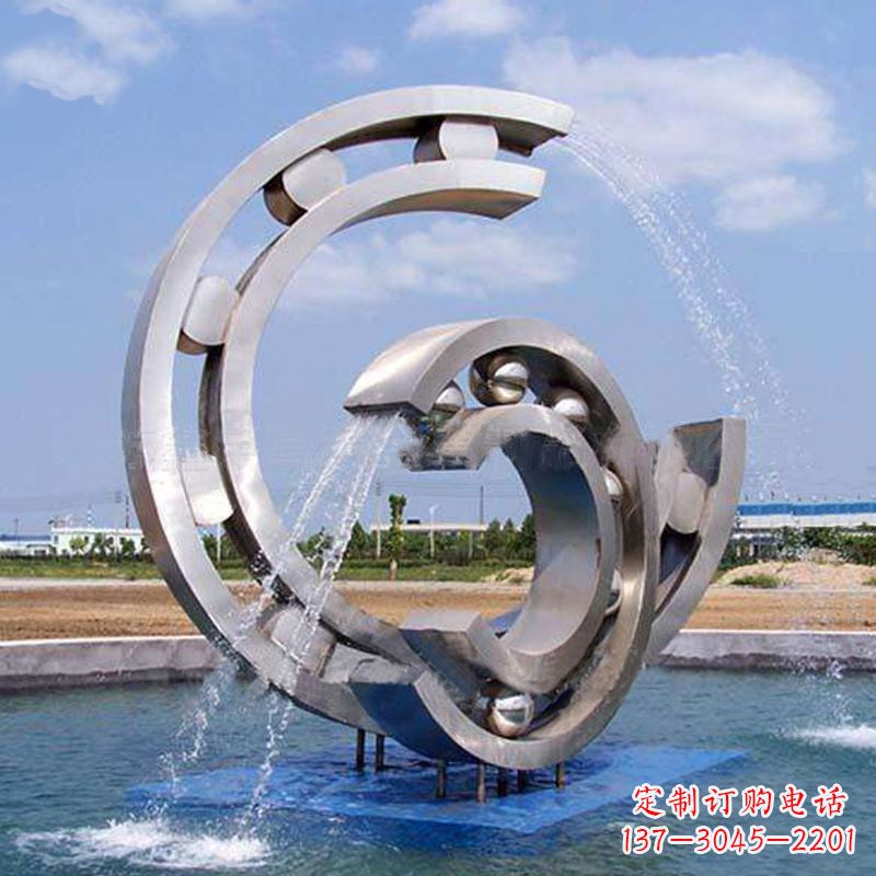 金华不锈钢喷水雕塑点缀园林水景的美