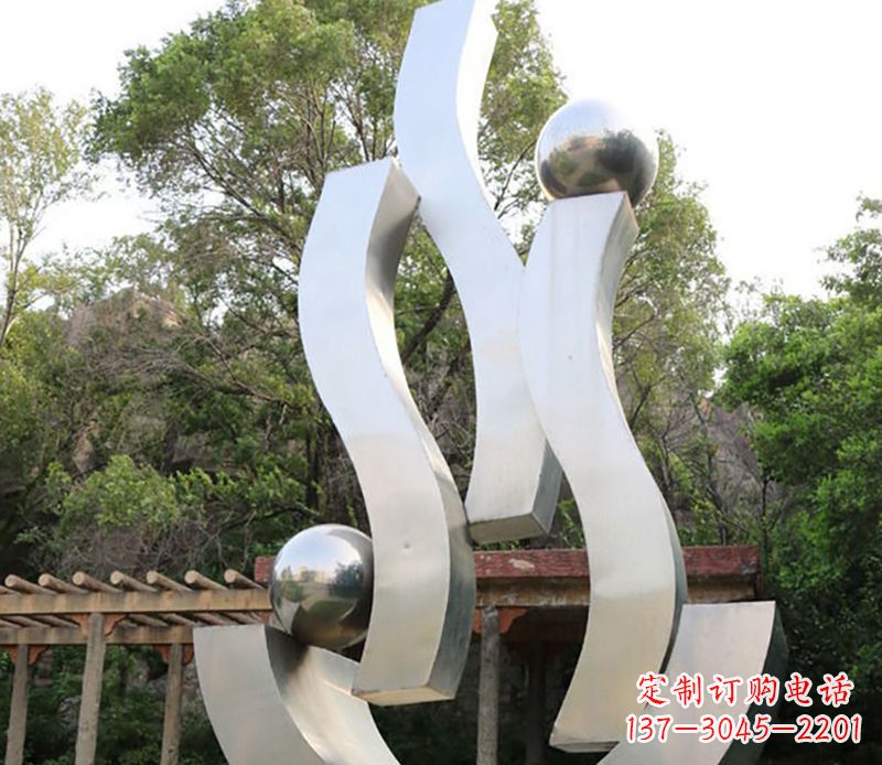 金华景观雕塑现代不锈钢飘带