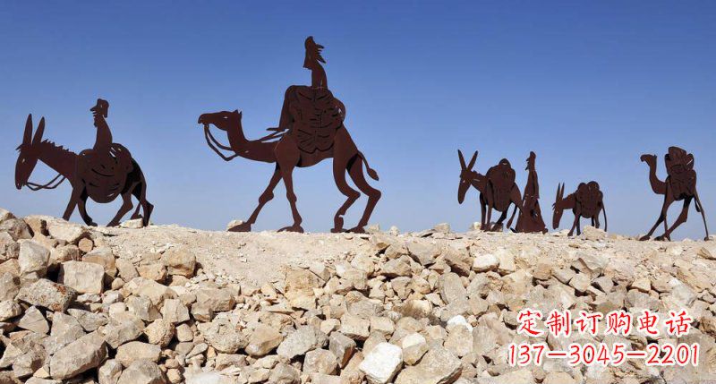 金华不锈钢骆驼雕塑传承古代传统