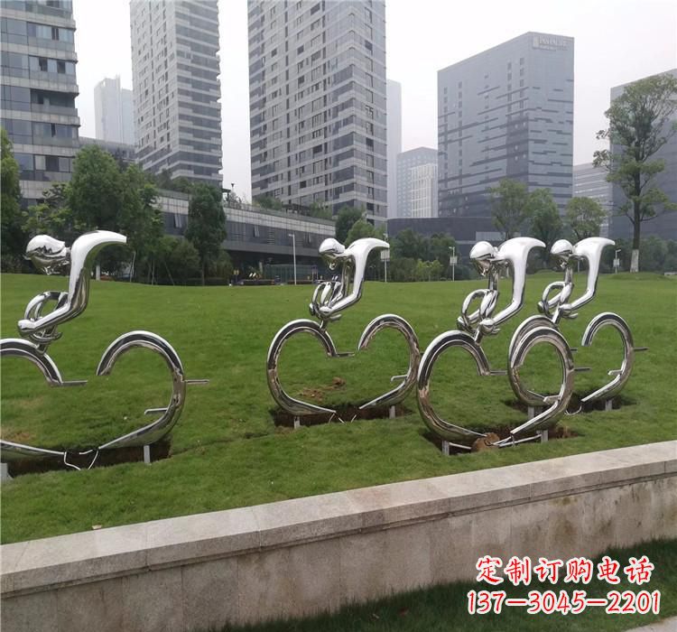 金华不锈钢自行车雕塑美丽的艺术绽放