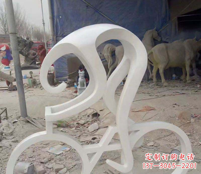 金华不锈钢自行车雕塑——景观的点缀