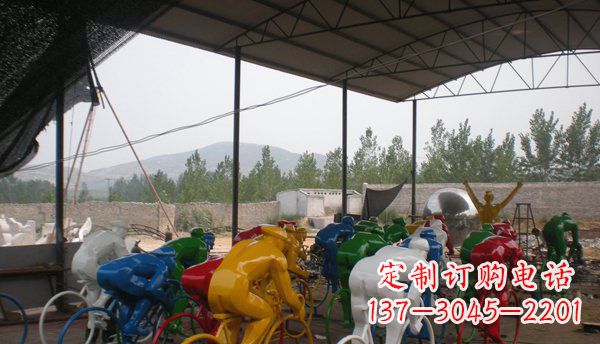 金华不锈钢骑自行车雕塑象征运动的艺术