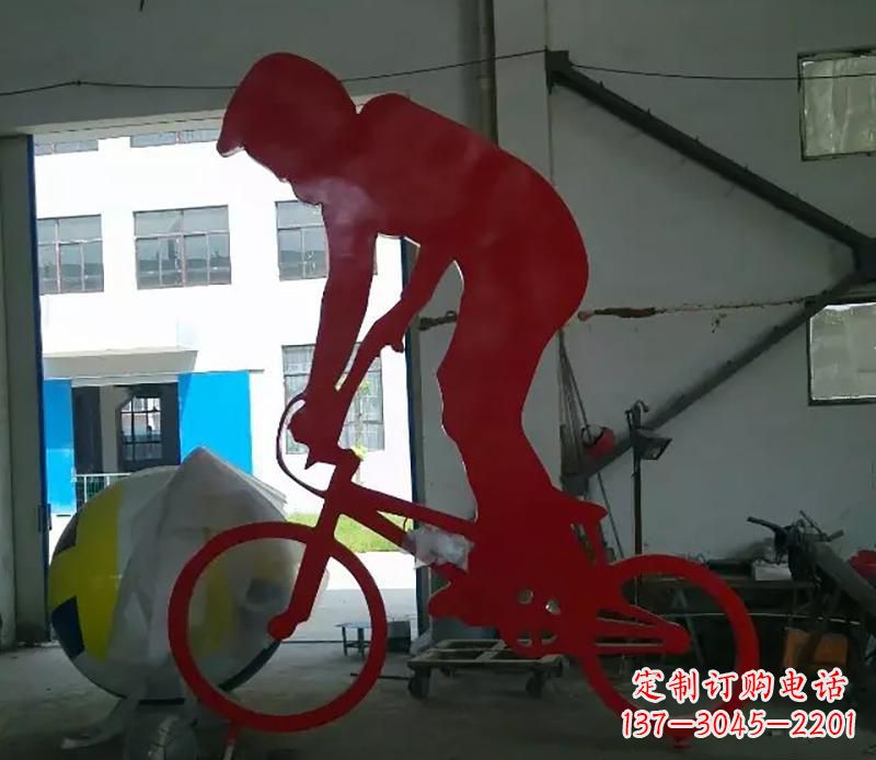 金华不锈钢自行车雕塑激发自行车运动的热情