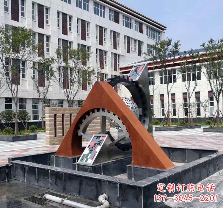 金华不锈钢齿轮雕塑精湛工艺展现匠心