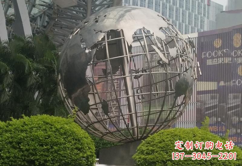 金华不锈钢地球仪雕塑一个精美的艺术品