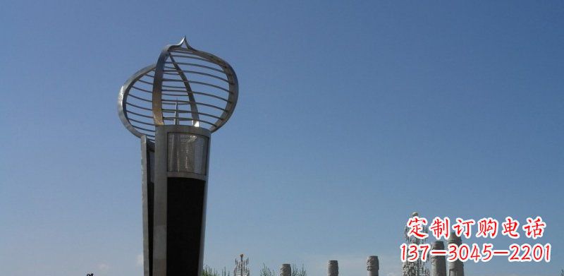 金华不锈钢火炬形雕塑熠熠生辉