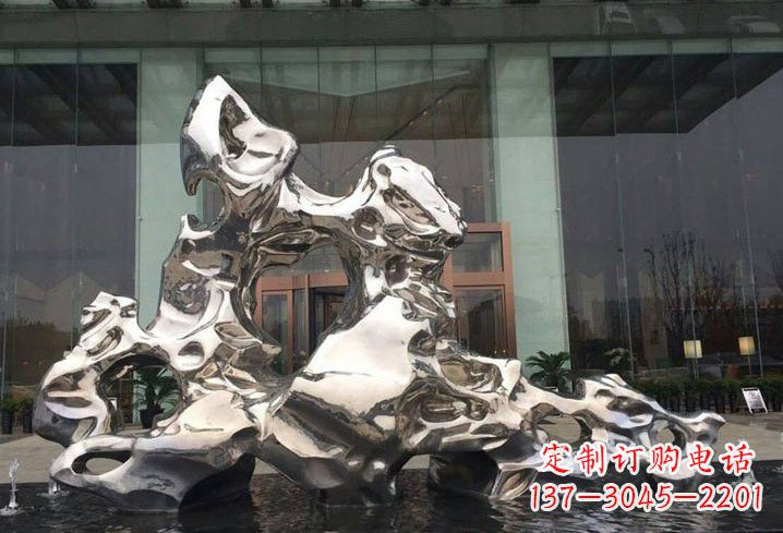 金华精美太湖石雕塑,不锈钢企业的杰作