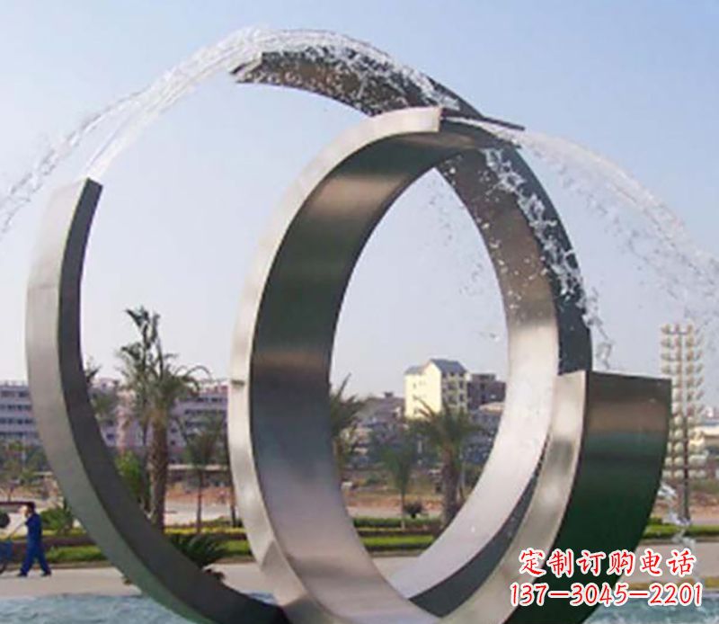 金华不锈钢情侣戒指雕塑象征爱情的永恒之物