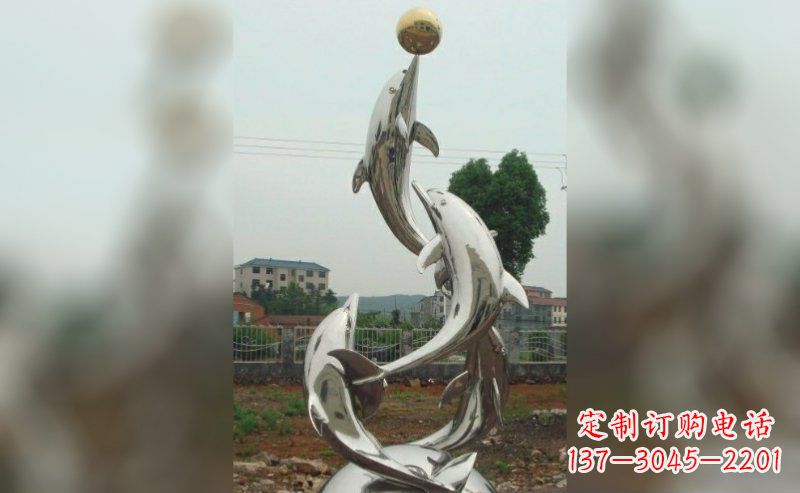 金华不锈钢海豚雕塑的美丽