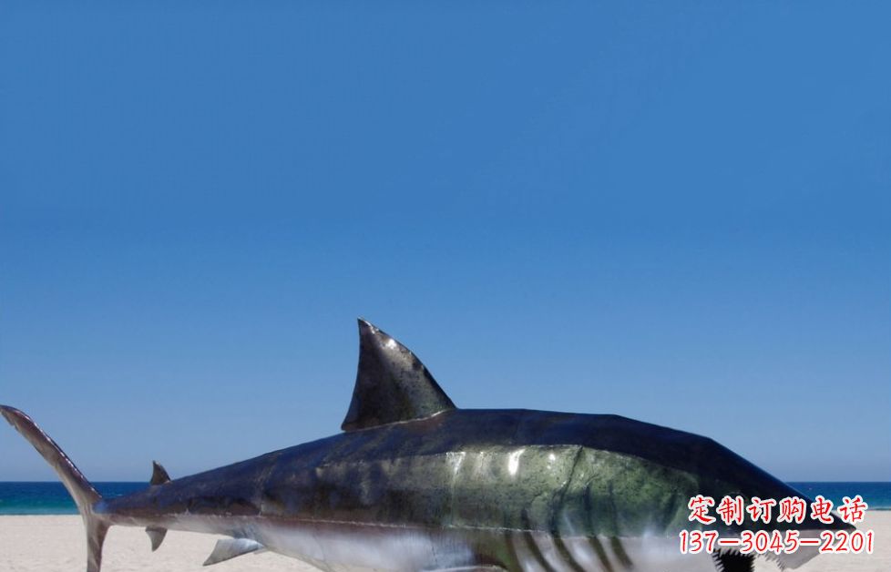 金华海洋生物之美——不锈钢鲨鱼雕塑