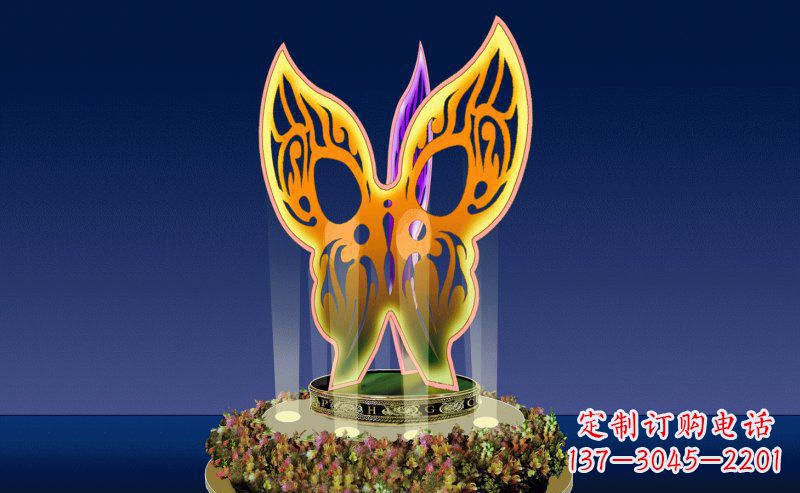 金华不锈钢三面蝴蝶雕塑