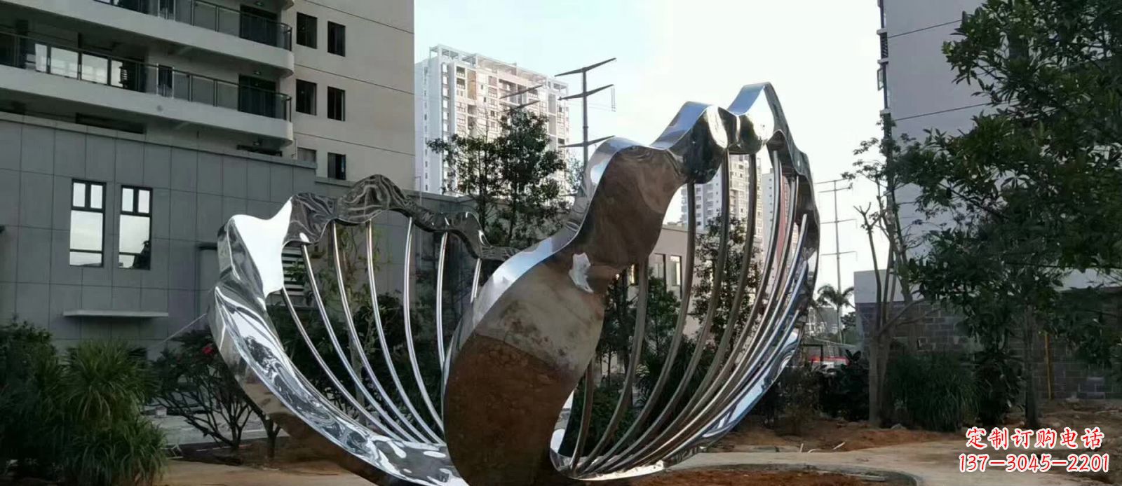 金华不锈钢扇贝雕塑令人惊叹的艺术之作