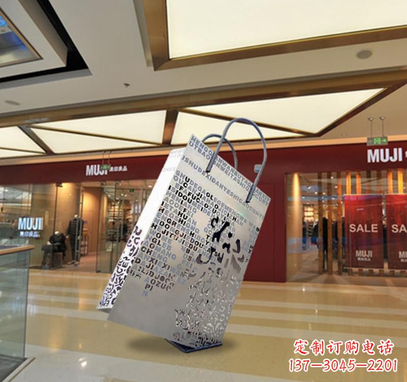 金华不锈钢购物袋雕塑给消费者带来更好的购物体验