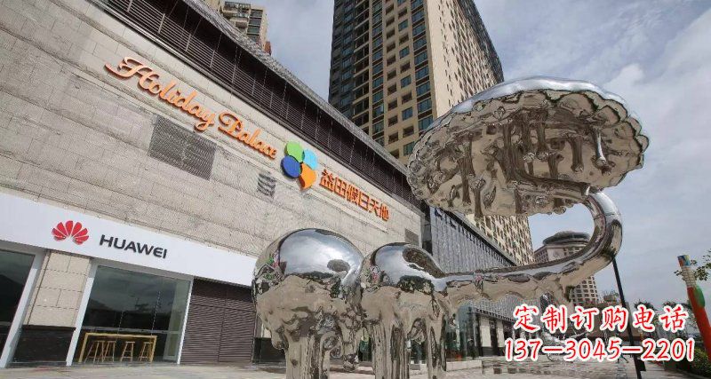 金华不锈钢门前的大象雕塑